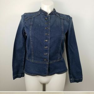 a.n.a. Denim Lg Blazer jean jacket stretchy blue